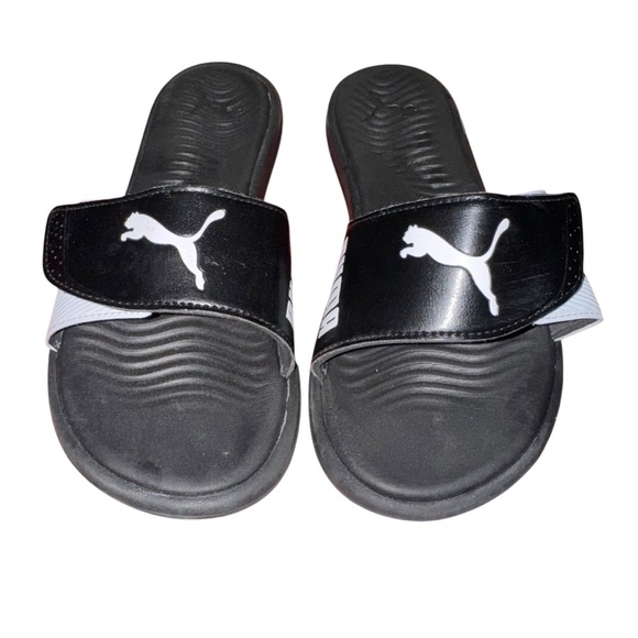 Puma Surfcat Tech Sport Slide Sandals For Women Size 7 Black/White Velcro - Picture 2 of 6